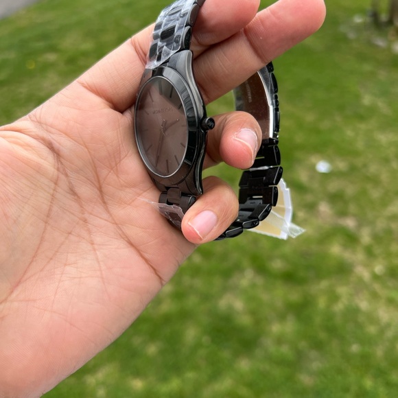 MICHAEL KORS Oversized Slim Runway Black-Tone Watch Mens - Picture 4 of 11